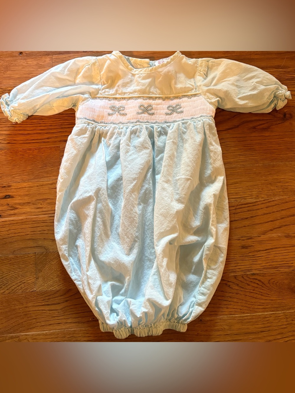 Cecil and Lou Smocked Day Gown, Blue, NB